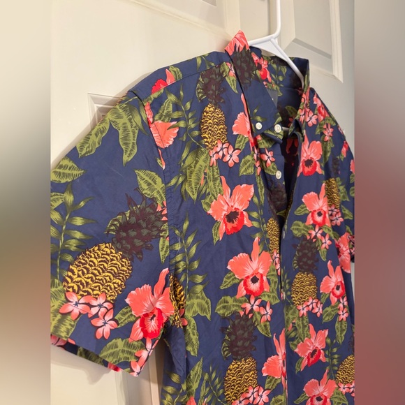 Bonobos Hawaiian/Floral Print 100% Cotton Short Sleeve Button Down, Size M - Picture 2 of 7